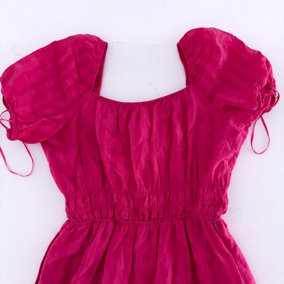 NWOT Anthropologie Francesca Tiered Midi Dress Size Medium Petite. Hot pink - Picture 9 of 14